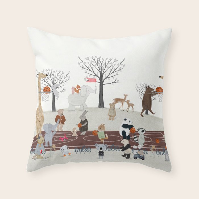 basketball time Throw Pillow Gallery Image 1