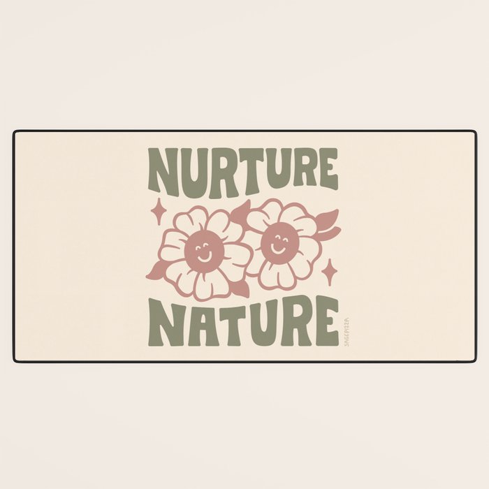 NURTURE NATURE (IN GREEN AND MAUVE) Desk Mat Gallery Image 3