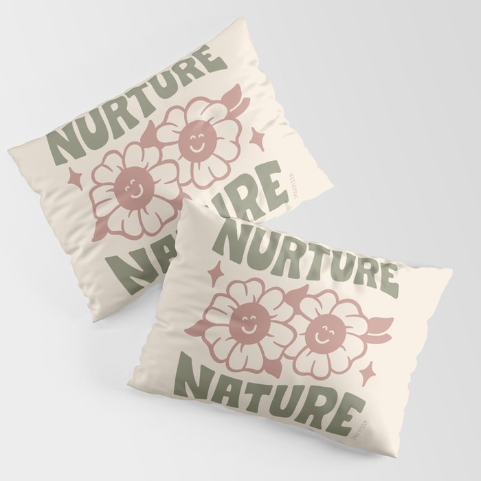 NURTURE NATURE (IN GREEN AND MAUVE) Pillow Sham Gallery Image 3