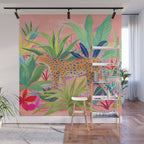 Leopard in Succulent Garden Wall Mural Gallery Image 1