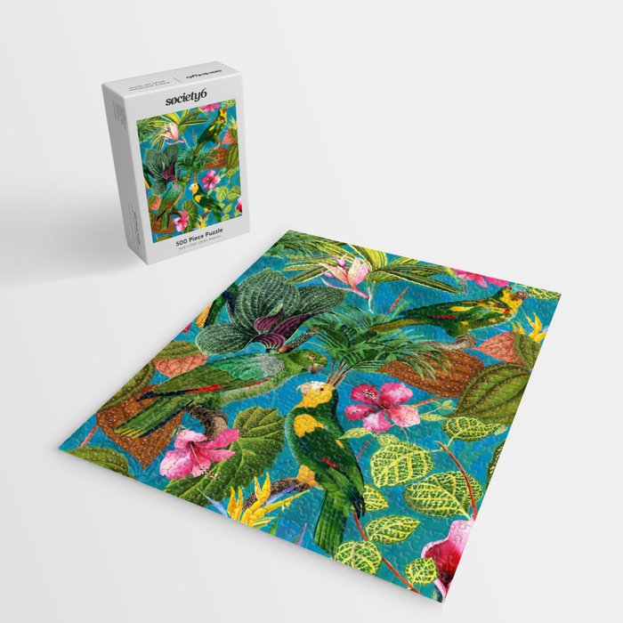 Vintage & Shabby Chic - Hot Exotic Tropical Birds Jungle Jigsaw Puzzle Gallery Image 2