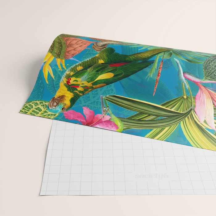 Vintage & Shabby Chic - Hot Exotic Tropical Birds Jungle Wrapping Paper Gallery Image 2