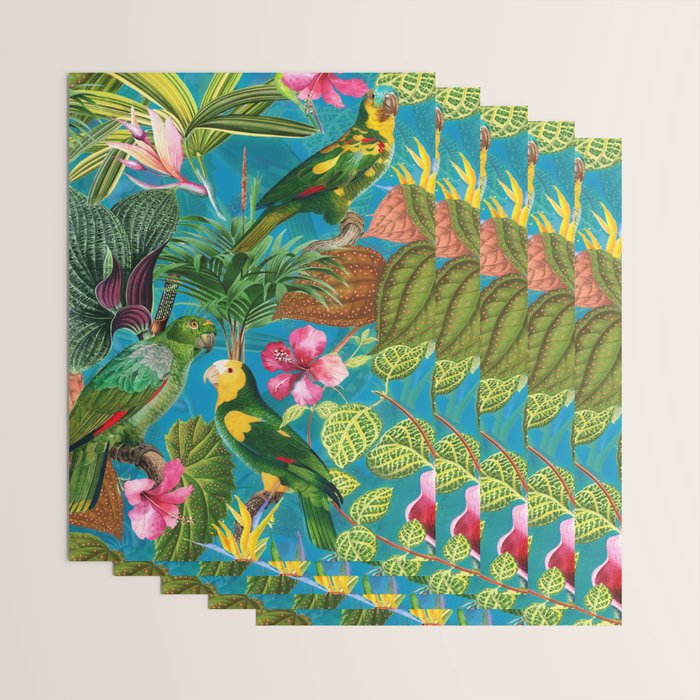 Vintage & Shabby Chic - Hot Exotic Tropical Birds Jungle Wrapping Paper Gallery Image 3