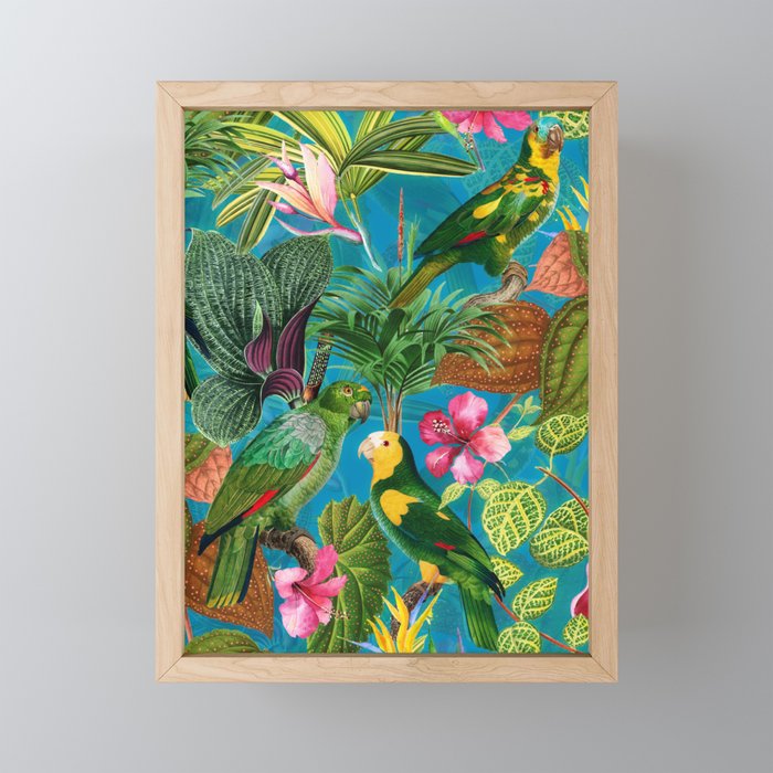 Vintage & Shabby Chic - Hot Exotic Tropical Birds Jungle Mini Art Print Gallery Image 1