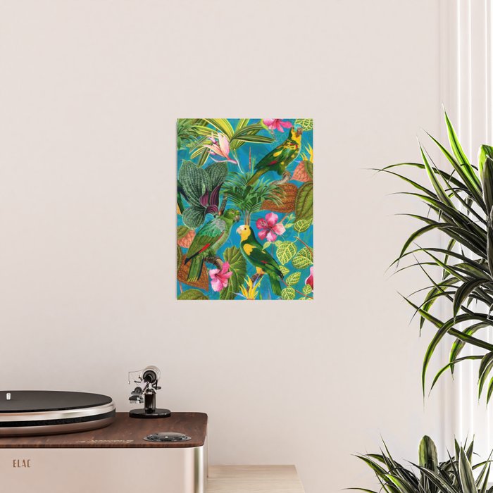 Vintage & Shabby Chic - Hot Exotic Tropical Birds Jungle Poster Gallery Image 2
