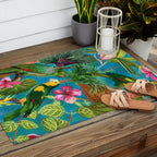 Vintage & Shabby Chic - Hot Exotic Tropical Birds Jungle Outdoor Rug Gallery Image 2