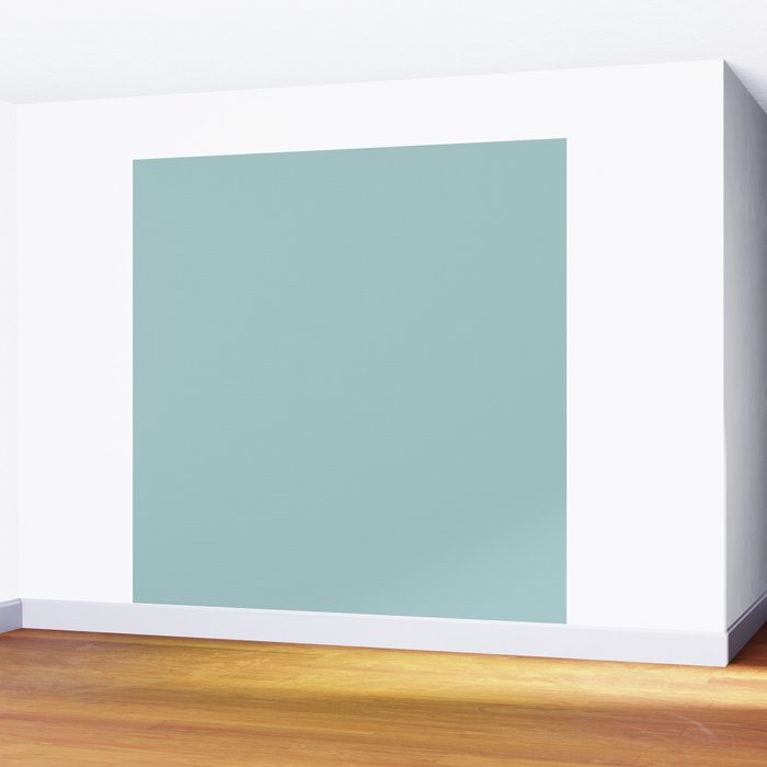 Agave Teal Solid Color Wall Mural Gallery Image 2