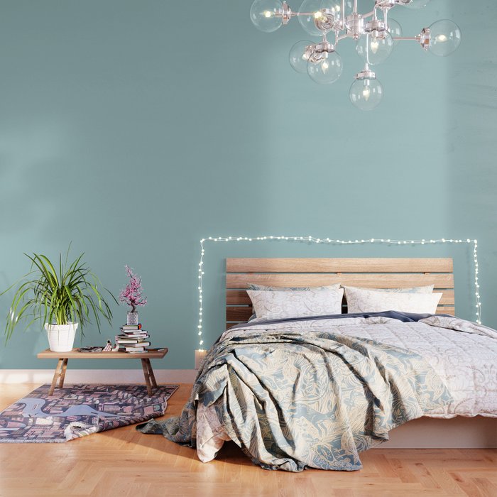 Agave Teal Solid Color Wallpaper Gallery Image 3