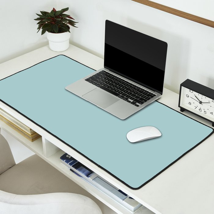 Agave Teal Solid Color Desk Mat Gallery Image 2