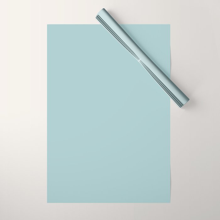 Agave Teal Solid Color Wrapping Paper Gallery Image 1