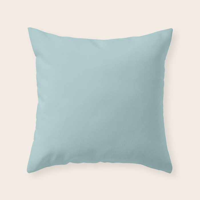 Agave Teal Solid Color Throw Pillow Gallery Image 6