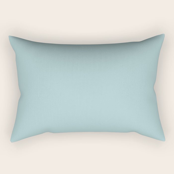 Agave Teal Solid Color Rectangular Pillow Gallery Image 2