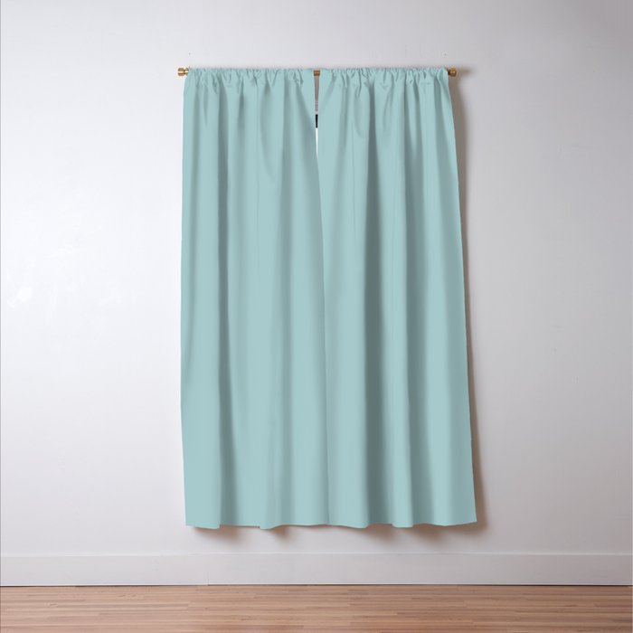 Agave Teal Solid Color Window Curtain Gallery Image 3