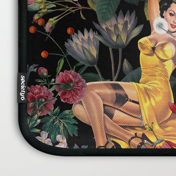 Floral and Pin-Up Girls III - Night Laptop Sleeve Gallery Image 3