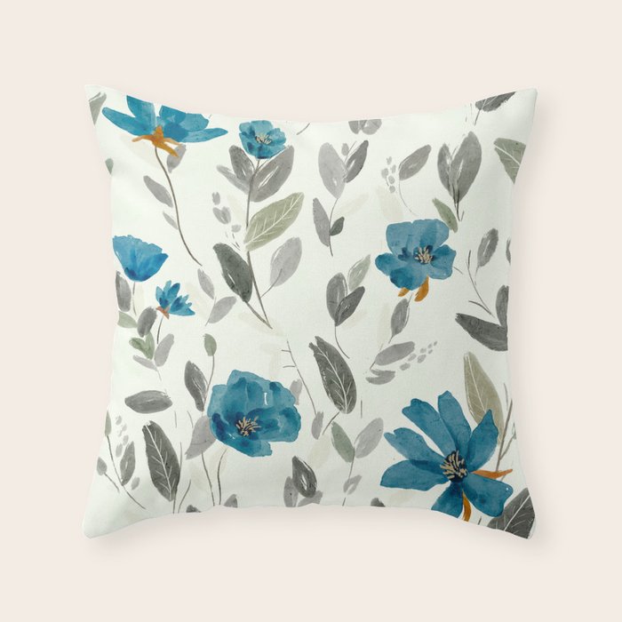 Happy Blues  Throw Pillow Gallery Image 1
