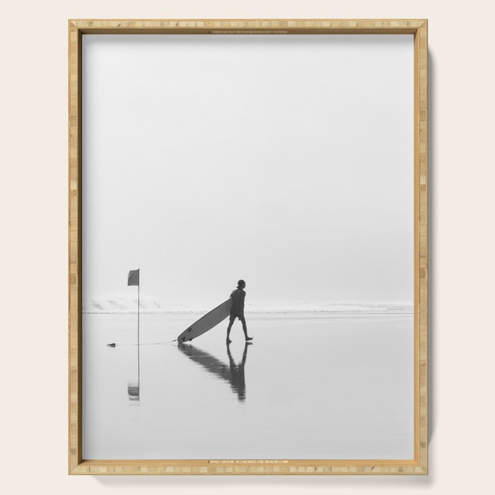 Modern Coastal Surfer Photography Serving Tray Gallery Image 1