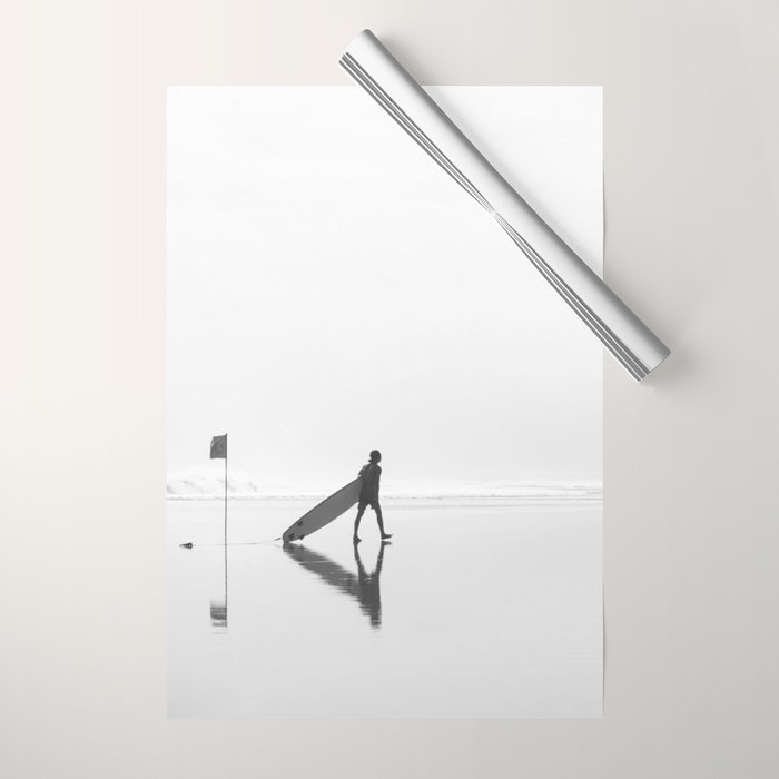 Modern Coastal Surfer Photography Wrapping Paper Gallery Image 1
