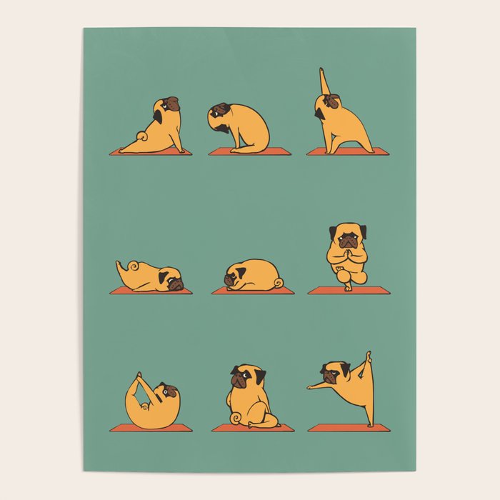 Pug Yoga Poster Gallery Image 4