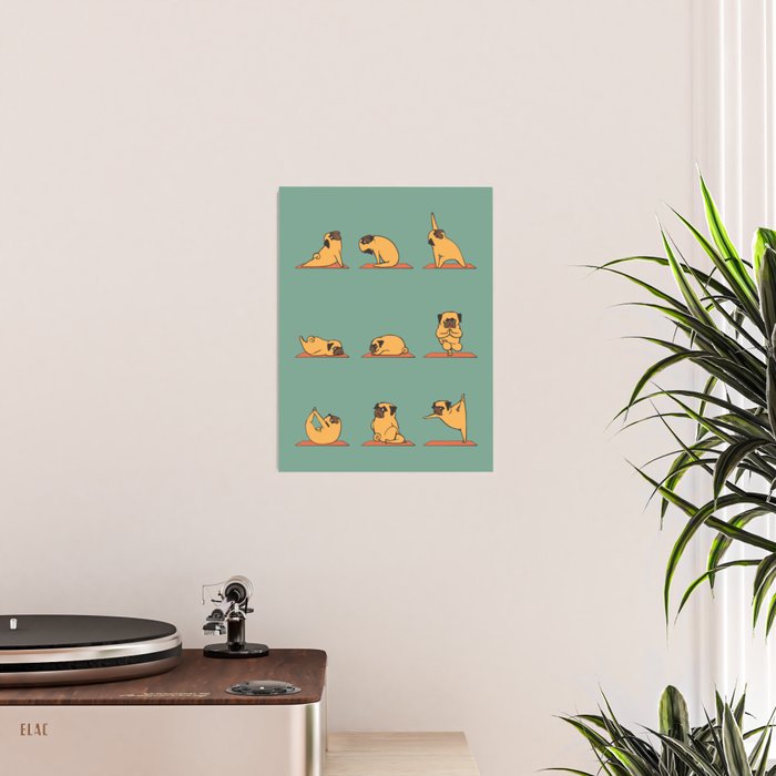 Pug Yoga Poster Gallery Image 2