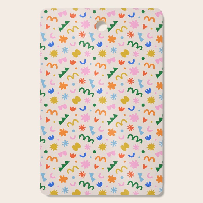 Fun colorful abstract organic shape art pattern Cutting Board Gallery Image 1