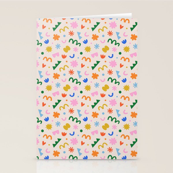 Fun colorful abstract organic shape art pattern Stationery Card Gallery Image 2