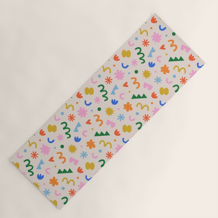 Fun colorful abstract organic shape art pattern Yoga Mat Gallery Image 1