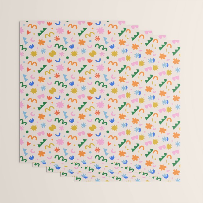 Fun colorful abstract organic shape art pattern Wrapping Paper Gallery Image 3