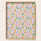 Fun colorful abstract organic shape art pattern Serving Tray Gallery Image 1