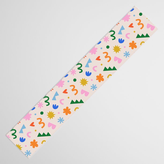 Fun colorful abstract organic shape art pattern Table Runner Gallery Image 3