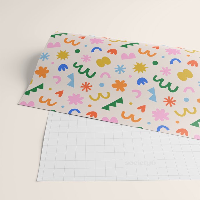Fun colorful abstract organic shape art pattern Wrapping Paper Gallery Image 2