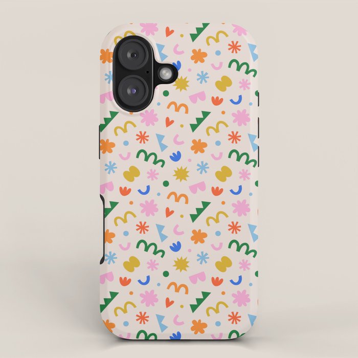 Fun colorful abstract organic shape art pattern iPhone Case Gallery Image 1