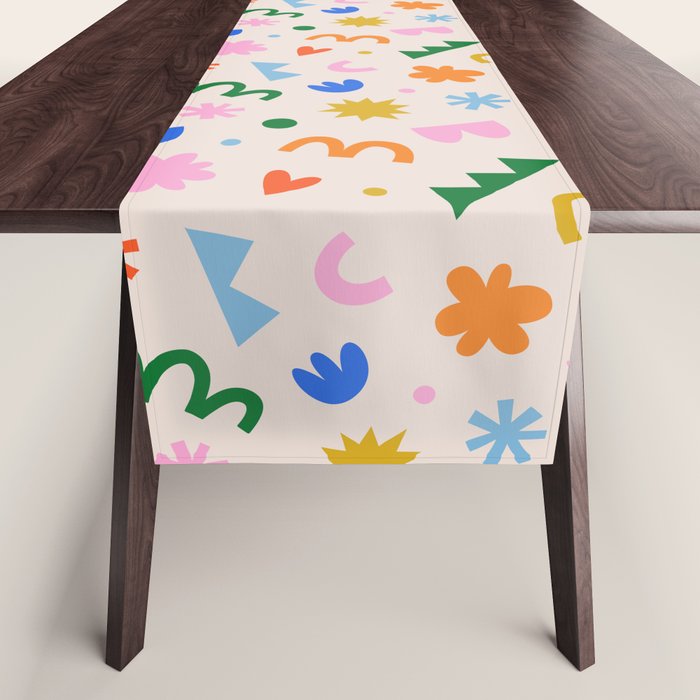 Fun colorful abstract organic shape art pattern Table Runner Gallery Image 1