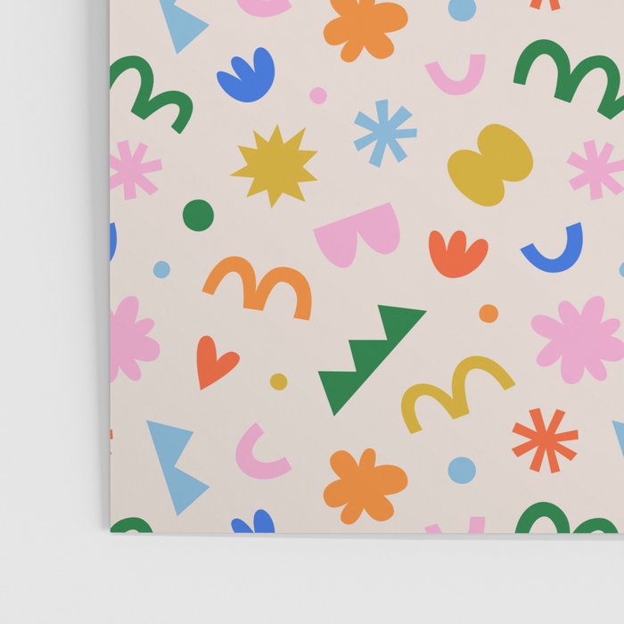 Fun colorful abstract organic shape art pattern Poster Gallery Image 3