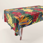 Tropical Paradise Hawaiian Floral Illustration Tablecloth Gallery Image 1