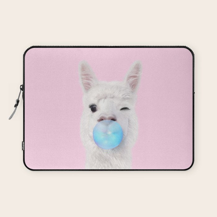 BUBBLEGUM LLAMA Laptop Sleeve Gallery Image 1