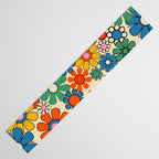 Groovy Retro Garden Flowers Colorful 60s 70s Floral Pattern Table Runner Gallery Image 3