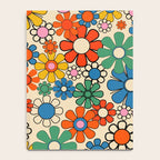 Groovy Retro Garden Flowers Colorful 60s 70s Floral Pattern Notebook Gallery Image 4