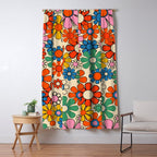 Groovy Retro Garden Flowers Colorful 60s 70s Floral Pattern Window Curtain Gallery Image 5