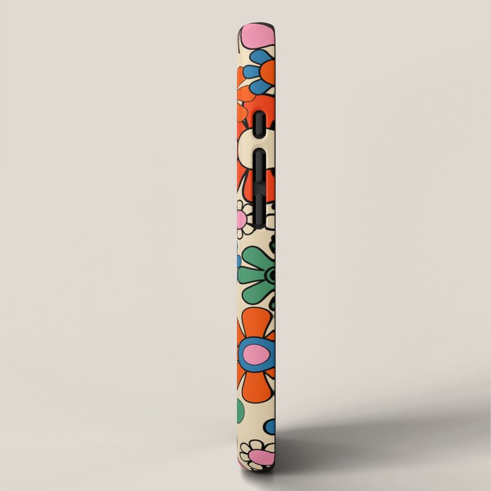 Groovy Retro Garden Flowers Colorful 60s 70s Floral Pattern iPhone Case Gallery Image 2