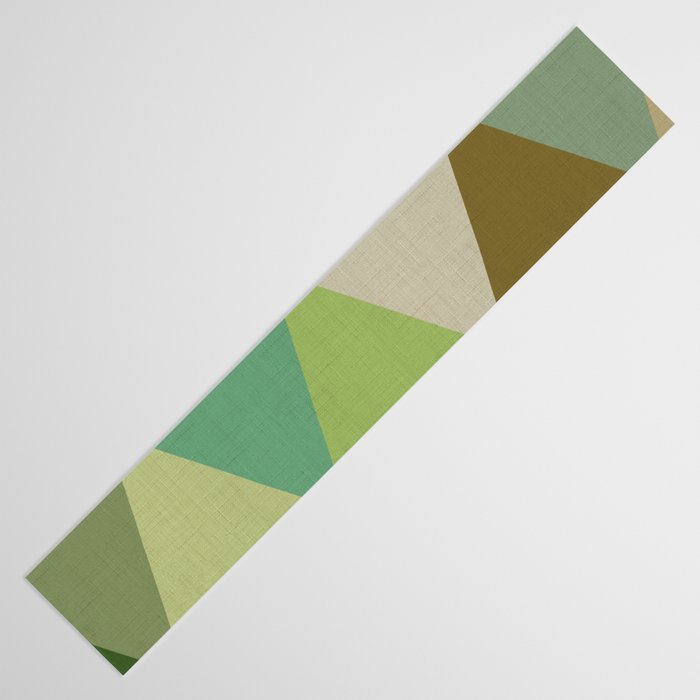 geometric mid century abstract nature green Table Runner Gallery Image 3