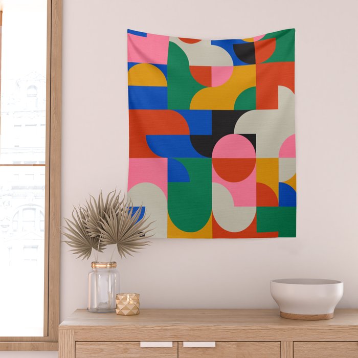 BAUHAUS PATTERN STUDY 01 Wall Tapestry Gallery Image 2