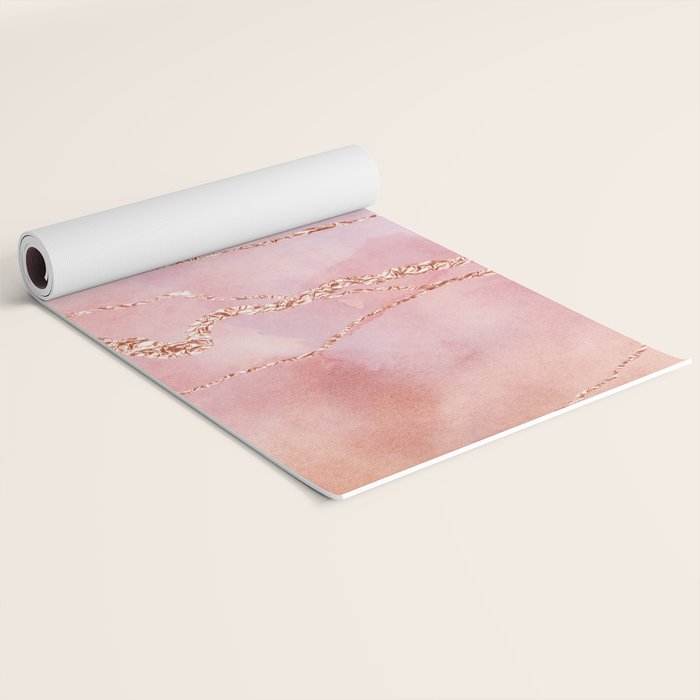 Blush and Purple Sky with Rose gold flashes Yoga Mat Gallery Image 2