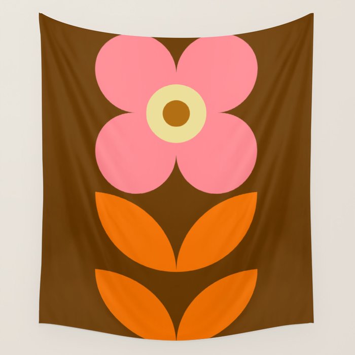 Retro Flower 10B Wall Tapestry Gallery Image 4