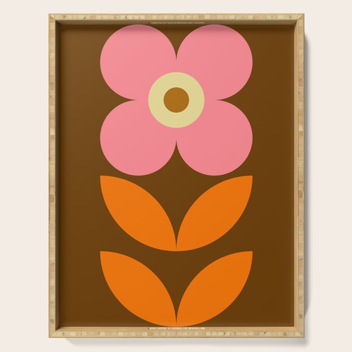Retro Flower 10B Serving Tray Gallery Image 1