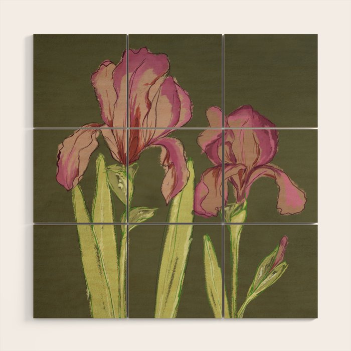 Berry Iris Wood Wall Art Gallery Image 1