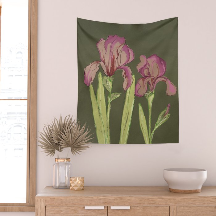 Berry Iris Wall Tapestry Gallery Image 2
