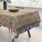 Antique Golden Animal Forest Persian Tabriz Rug Print Tablecloth Gallery Image 3
