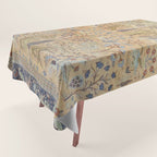 Antique Golden Animal Forest Persian Tabriz Rug Print Tablecloth Gallery Image 1