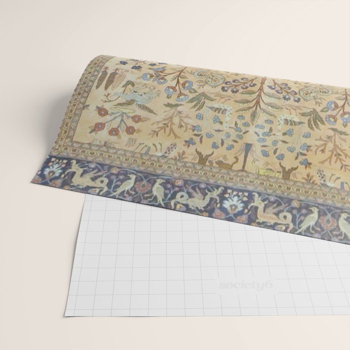 Antique Golden Animal Forest Persian Tabriz Rug Print Wrapping Paper Gallery Image 2