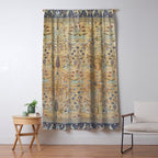 Antique Golden Animal Forest Persian Tabriz Rug Print Window Curtain Gallery Image 5